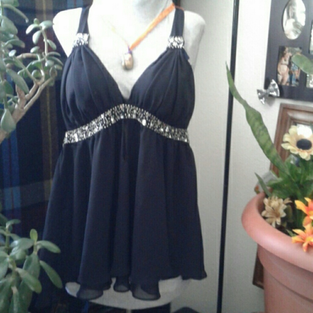 Black Gauzy Goddess Top